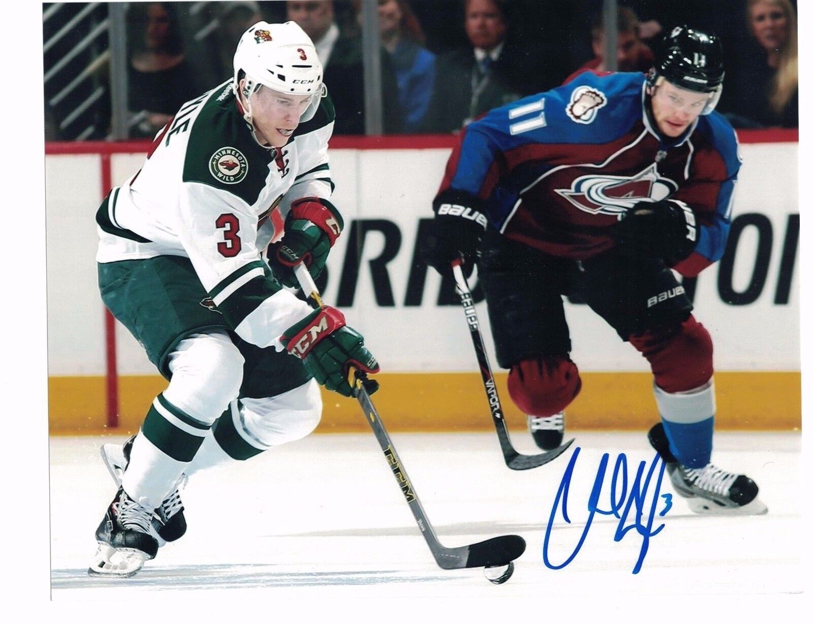 Charlie Coyle Minnesota Wild Bruins Signed 8 x 10