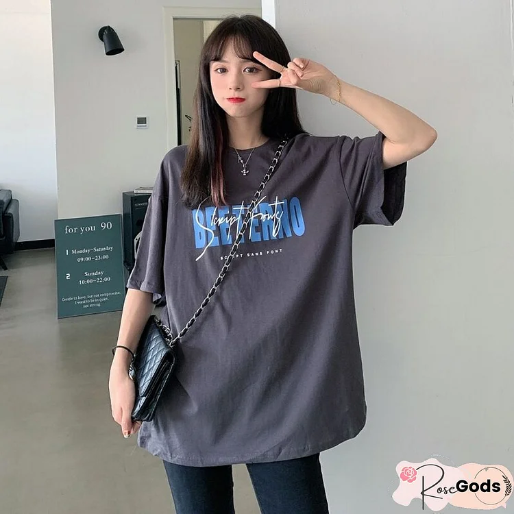 Summer Fashion Letter Woman T Shirts O Neck Short Sleeve Print Tops Casual Student Clothes Korean Street Ladies Tees New