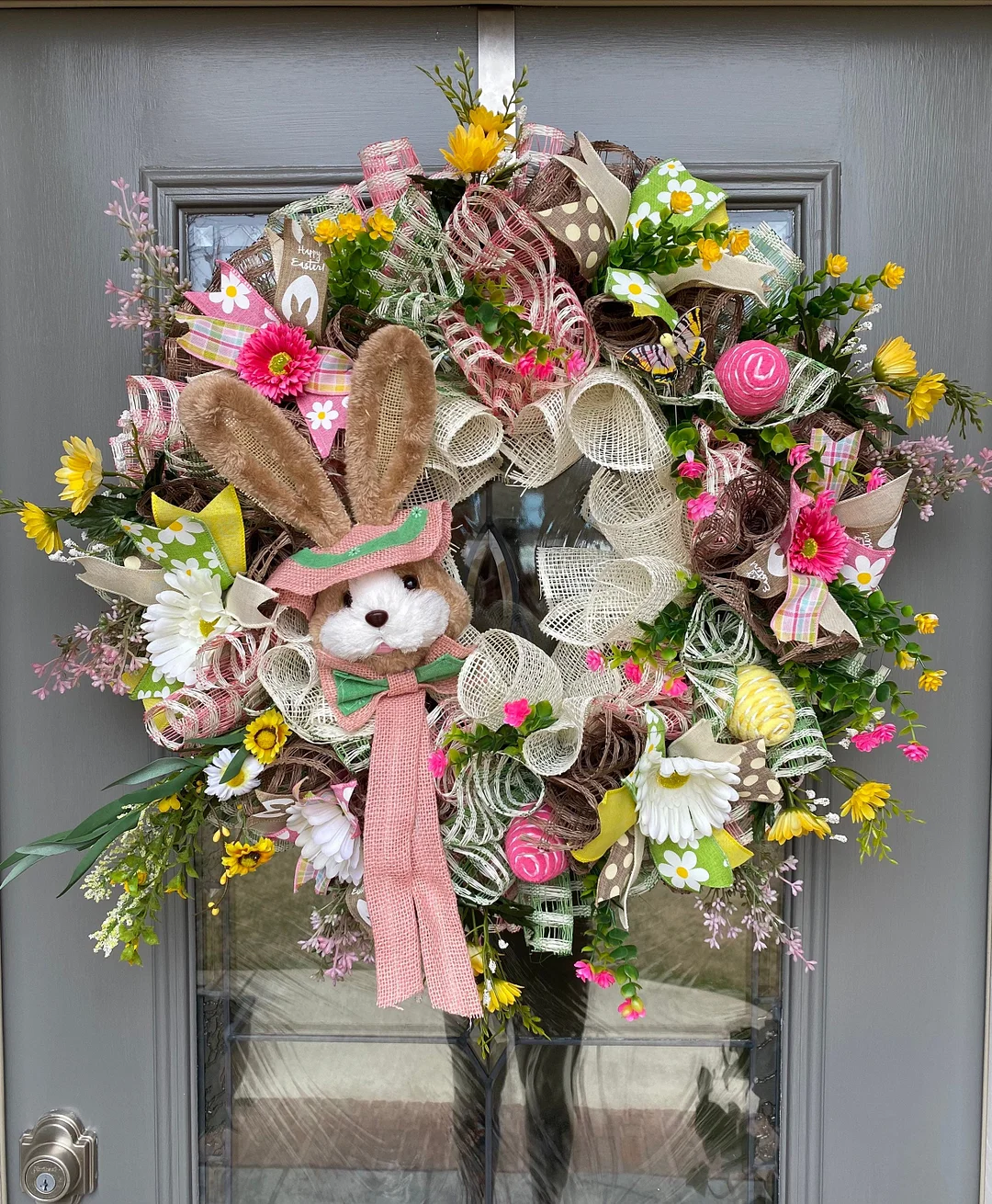 Spring wreath, Summer decor, Easter decorations, Spring Wreath, Spring Decor, Spring decorations, Bunny Wreath, Floral Wreath, summer wreath