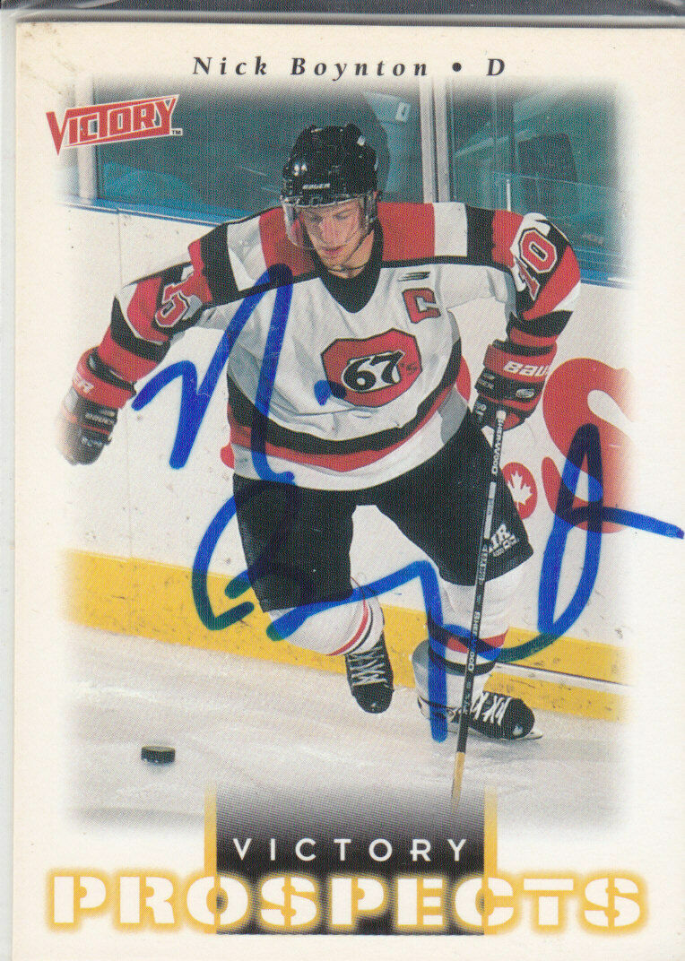 Nick Boynton Autograph 99-00 Victory Prospects Card Bruins - Blackhawks