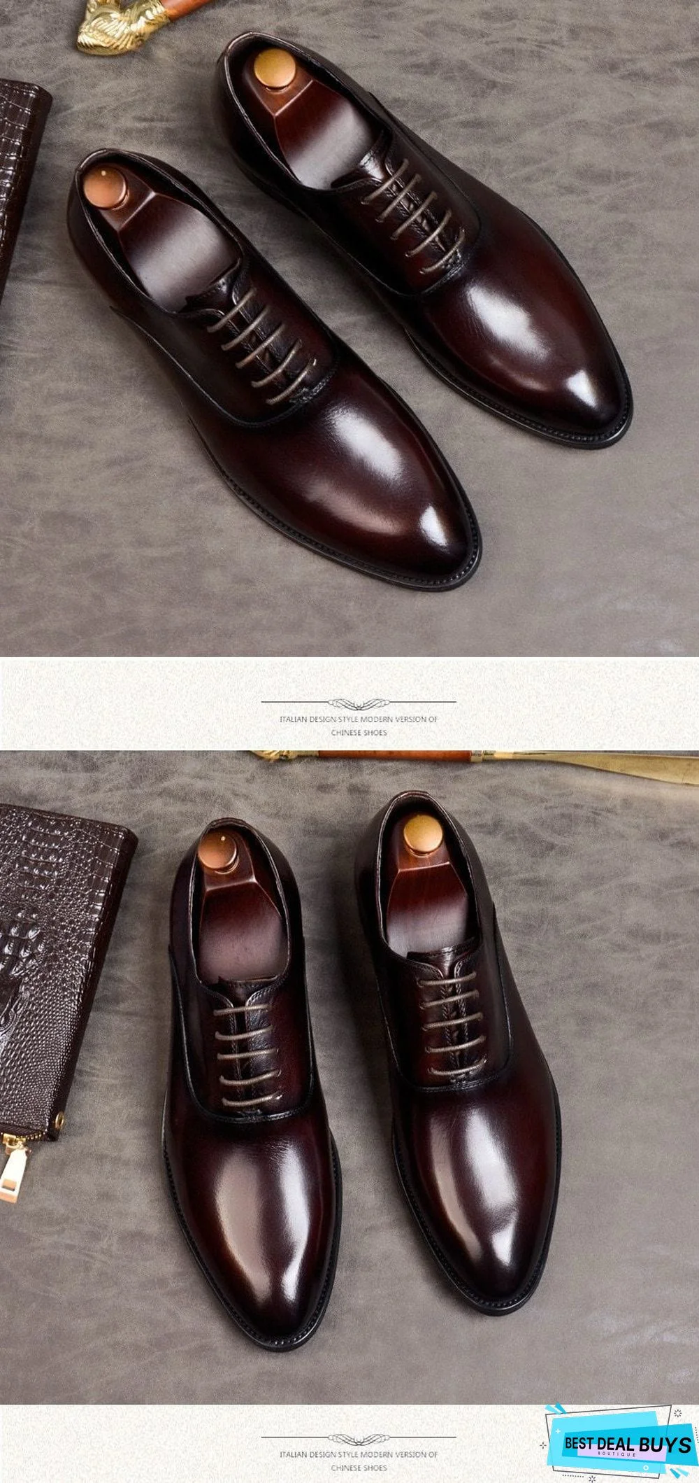 Men Formal Shoes Genuine Leather Italian Designer Shoes
