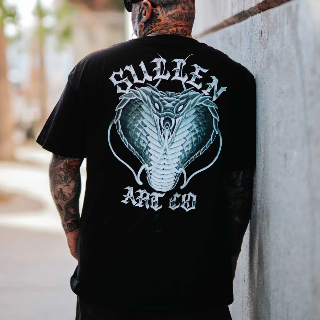 SULLEN ART Fierce Snake Black Print T-Shirt