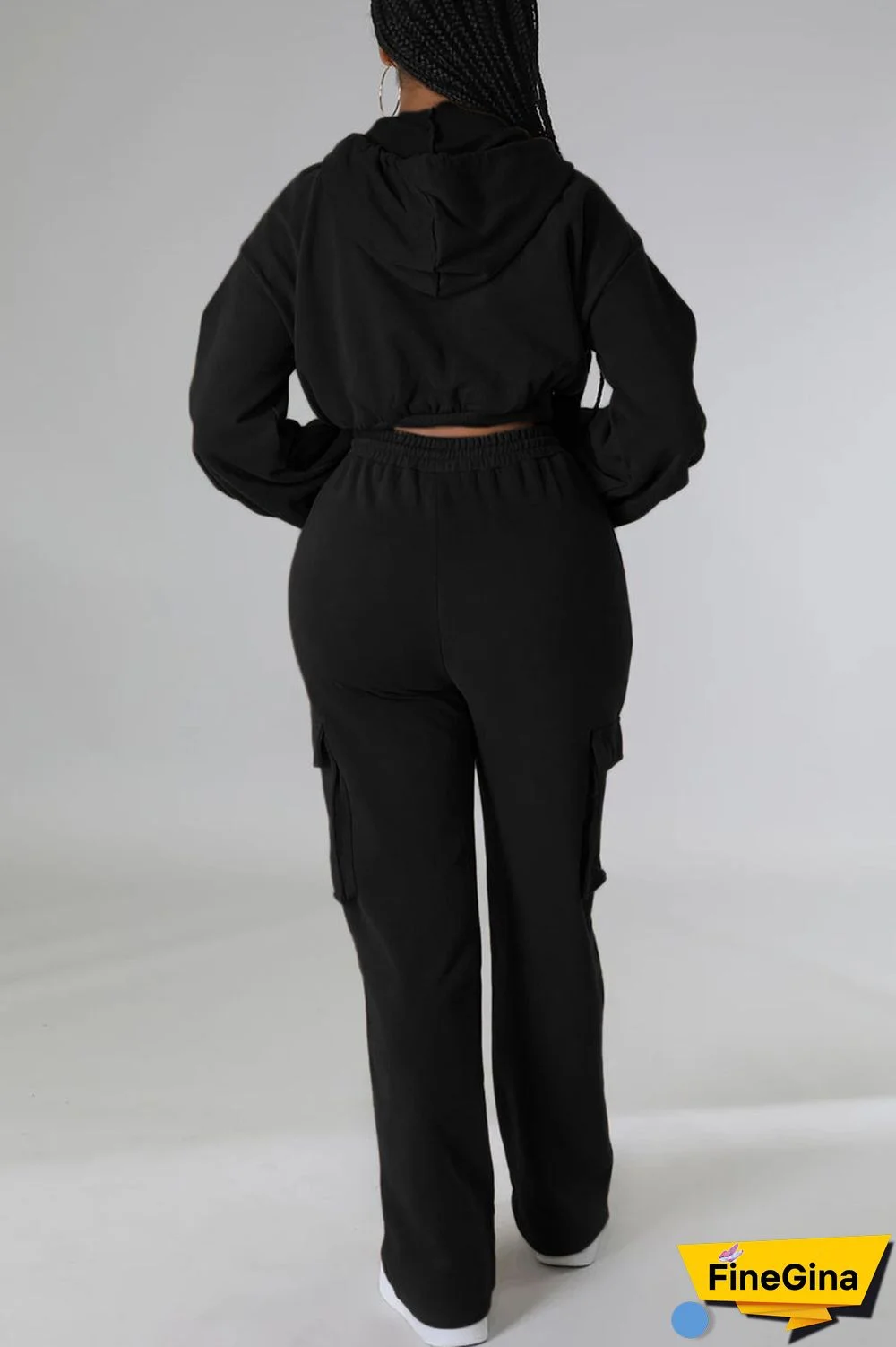 White Casual Solid Patchwork Hooded Collar Long Sleeve Two Pieces