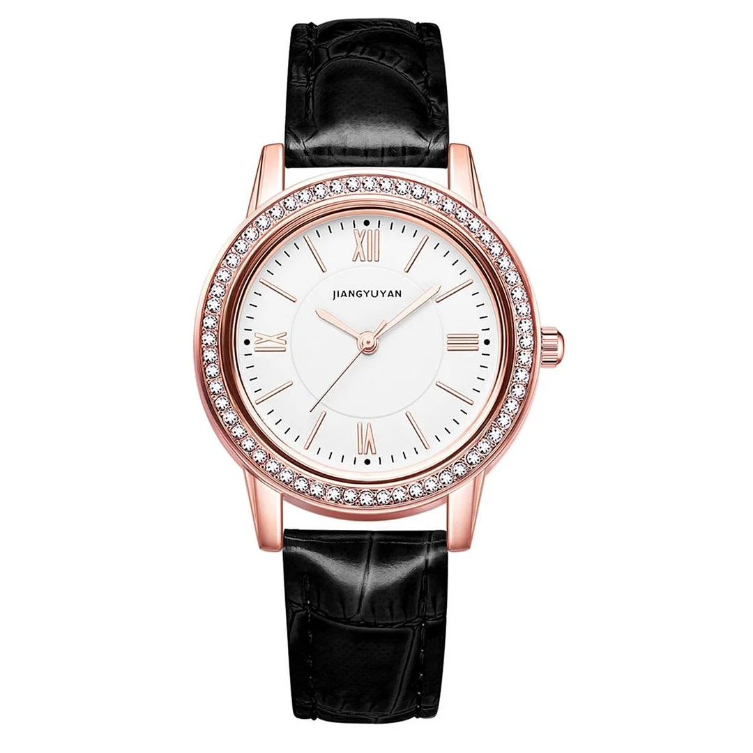 1665JIAYUYAN Fashion  Women Quartz Wrist Watch with PU Leather band and alloy watch case 