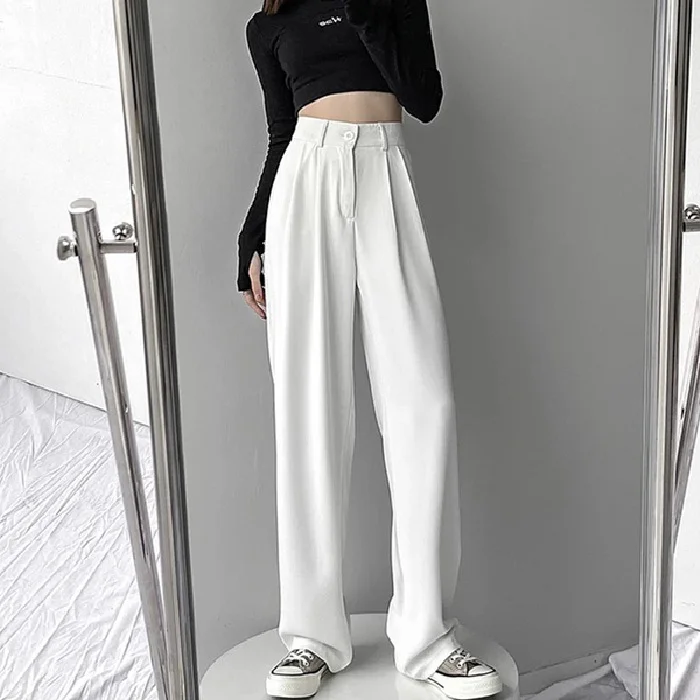 Brownm Brownm Autumn Dress New High Waist Loose Hanging Feeling Straight Pants Show Thin Pants Drop Feeling Suit Pants Ins Floor Pants Tide