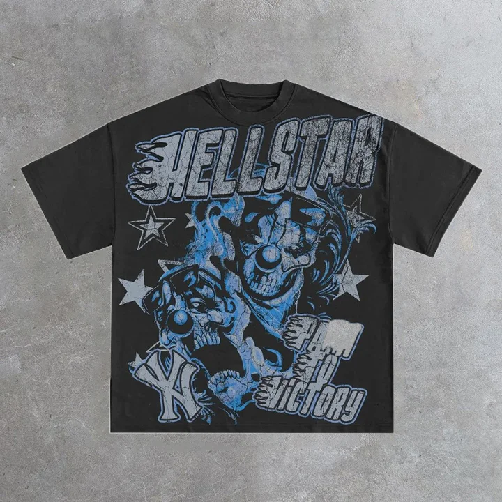 Vintage Hellstar Path To Victory Graphic 100% Cotton Short Sleeve T-Shirt