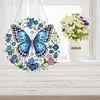 (Upgrade Size)DIY Double Sided Effect Diamond Painting Hanging Pendant Kit (Flower Butterfly)