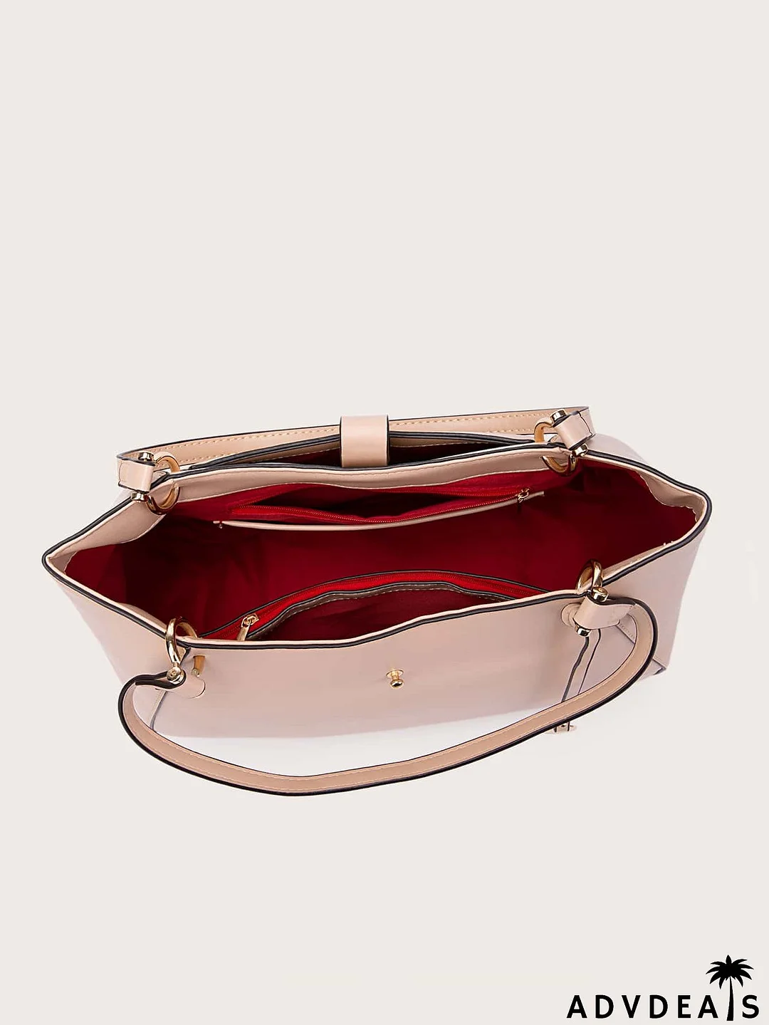 Button Decor Shoulder Tote Bag