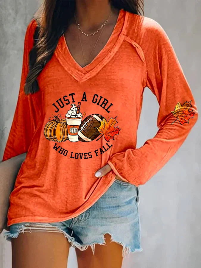 Women's Autumn Pumpkin Print Top