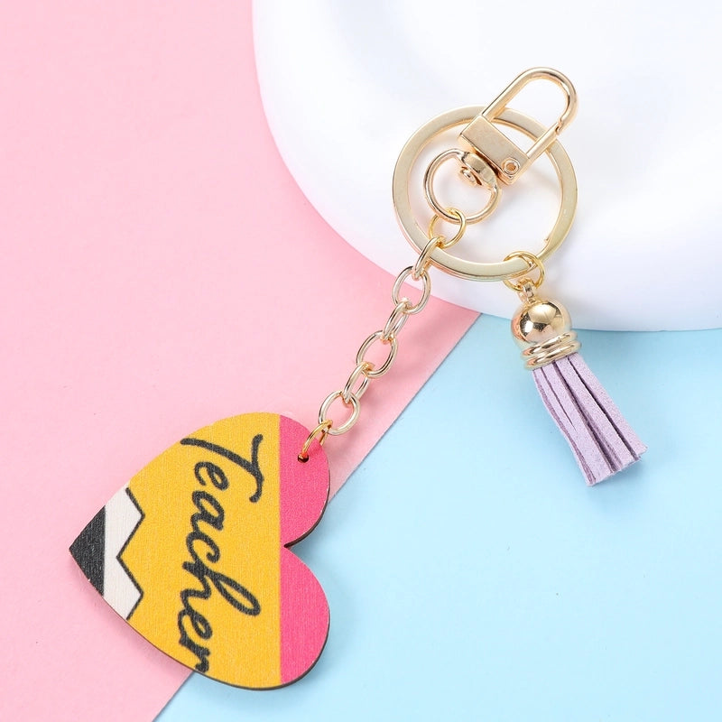 Cute Minimalist Letter Alloy Asymmetrical Keychain
