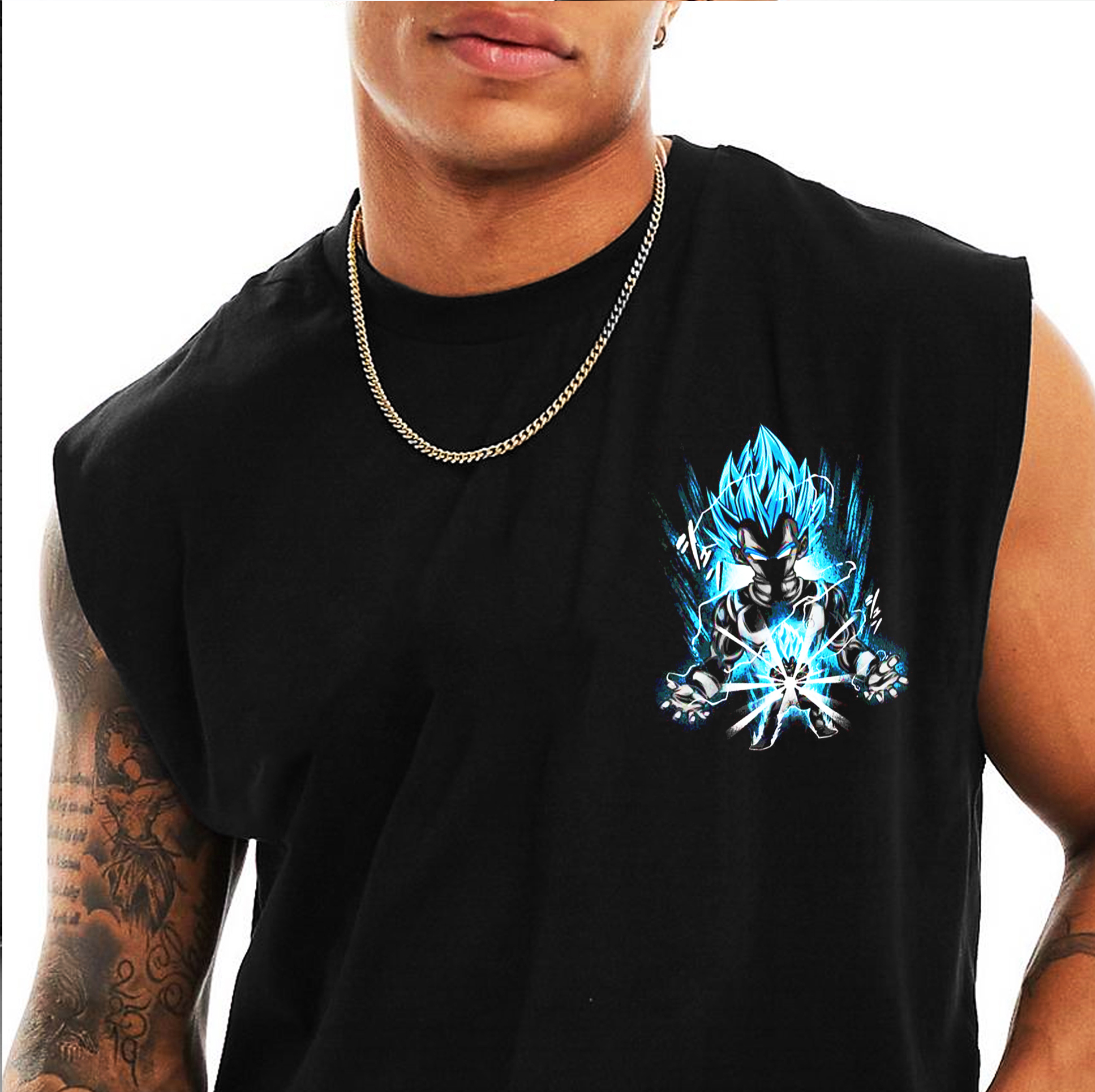 Unisex DBZ Goku Blue Form Anime Sleeveless Tank