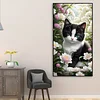 Diamond Painting - Full Round Drill - Cat and Flowers(Canvas|40*70cm)