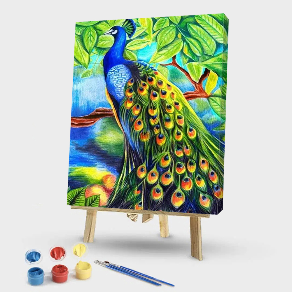 

40x50cm - Paint By Numbers Peafowl, 501 Original