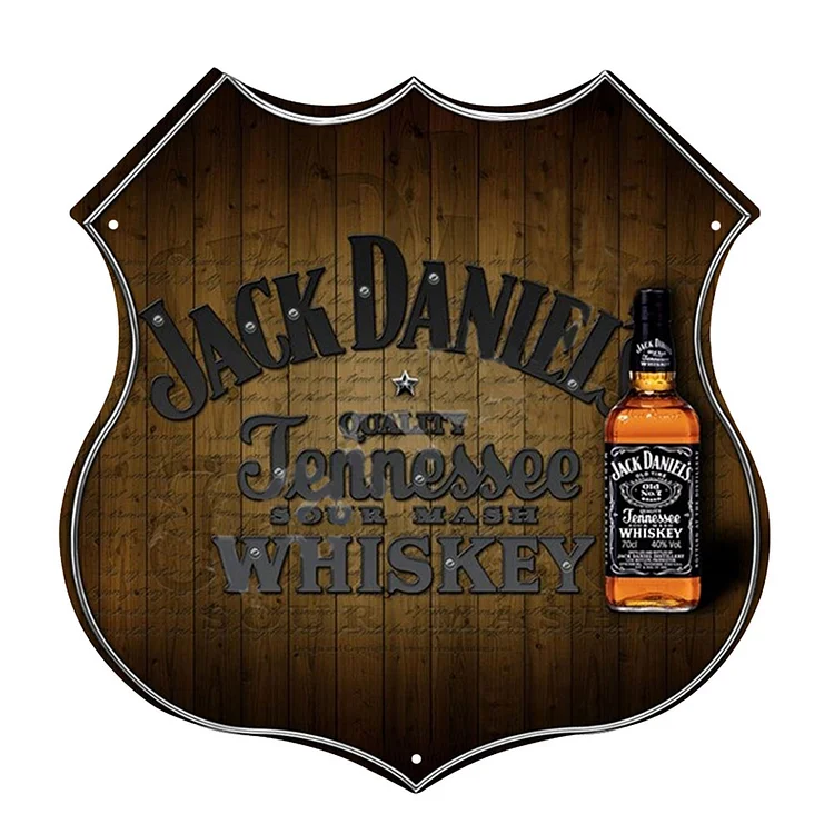 Jack Daniels whisky - Shield Vintage Tin Sign - 11.8x11.8inch