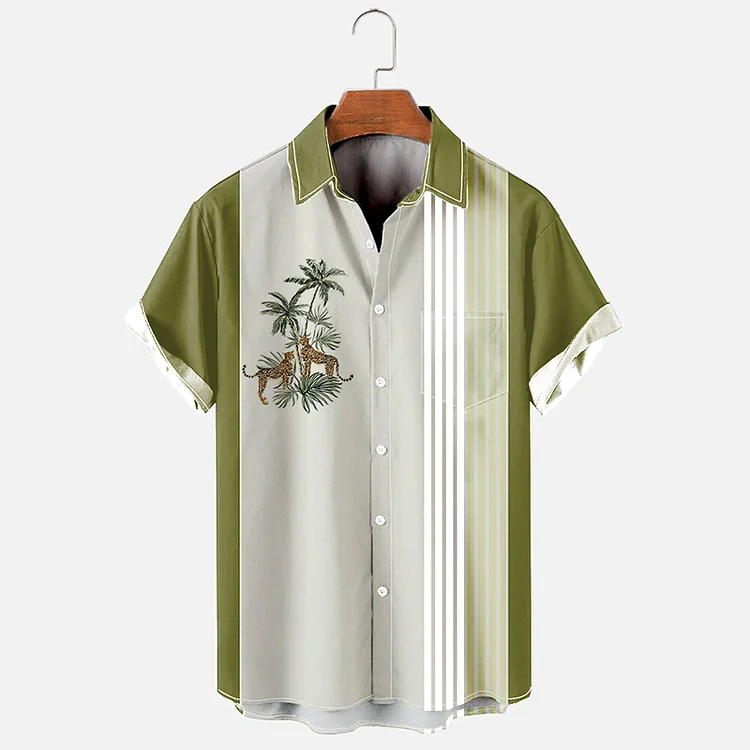 Men's Fashion Casual Beach Tiger Cozy Shirt