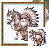 Indian Boy And Horse-11CT Stamped Cross Stitch 40*40cm/15.75*15.75in