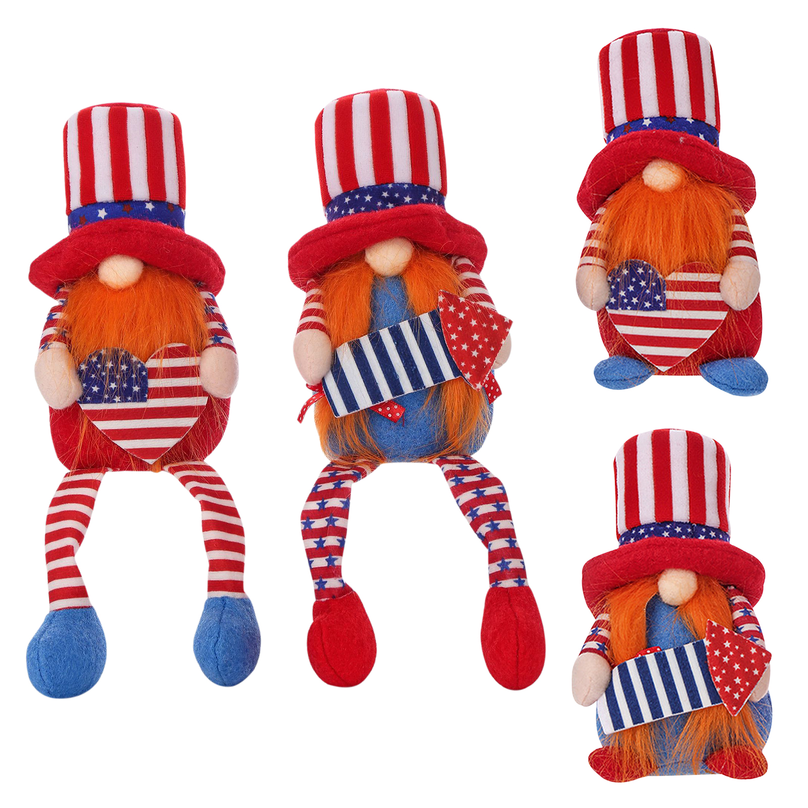 

Patriotic Gnome Doll, Elf Plush Ornament, for Independence Day/4th of July, Short-legged women's, 501 Original