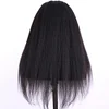 100% Human Hair Glueless13x4 Transparent Lace Frontal Wigs Brazilian Kinky Yaki Straight Hair Wigs 