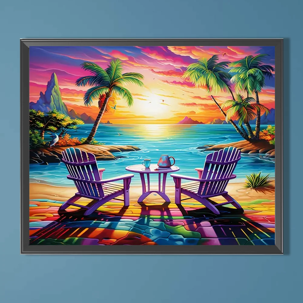 Diamond Painting - Full Round Drill - Beach(Canvas|50*40cm)