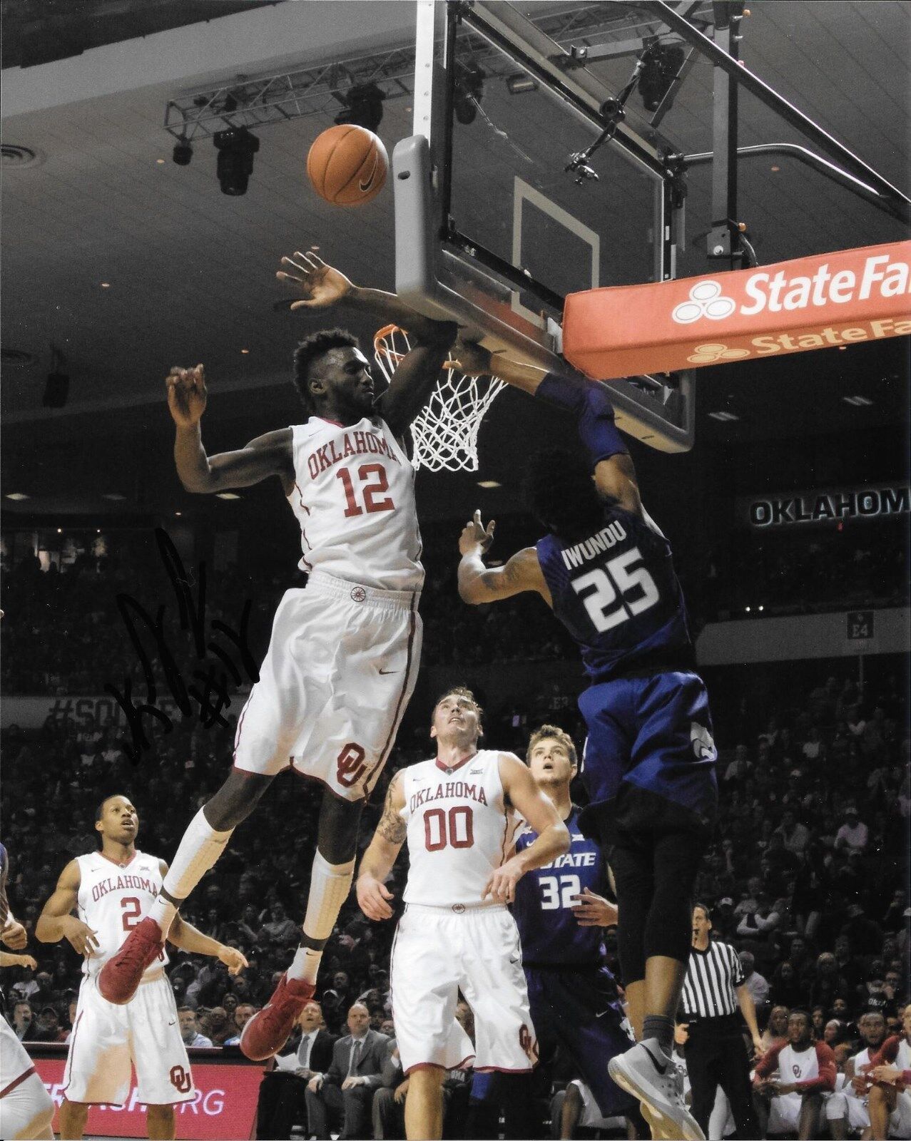 KHADEEM LATTIN HAND SIGNED OKLAHOMA SOONERS 8X10 Photo Poster painting W/COA OU