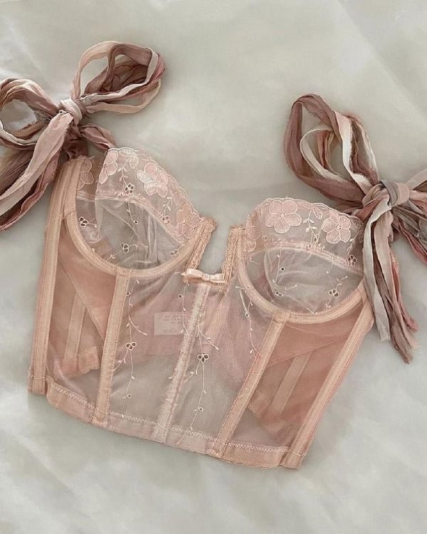 Sexy Mesh Petal Corset
