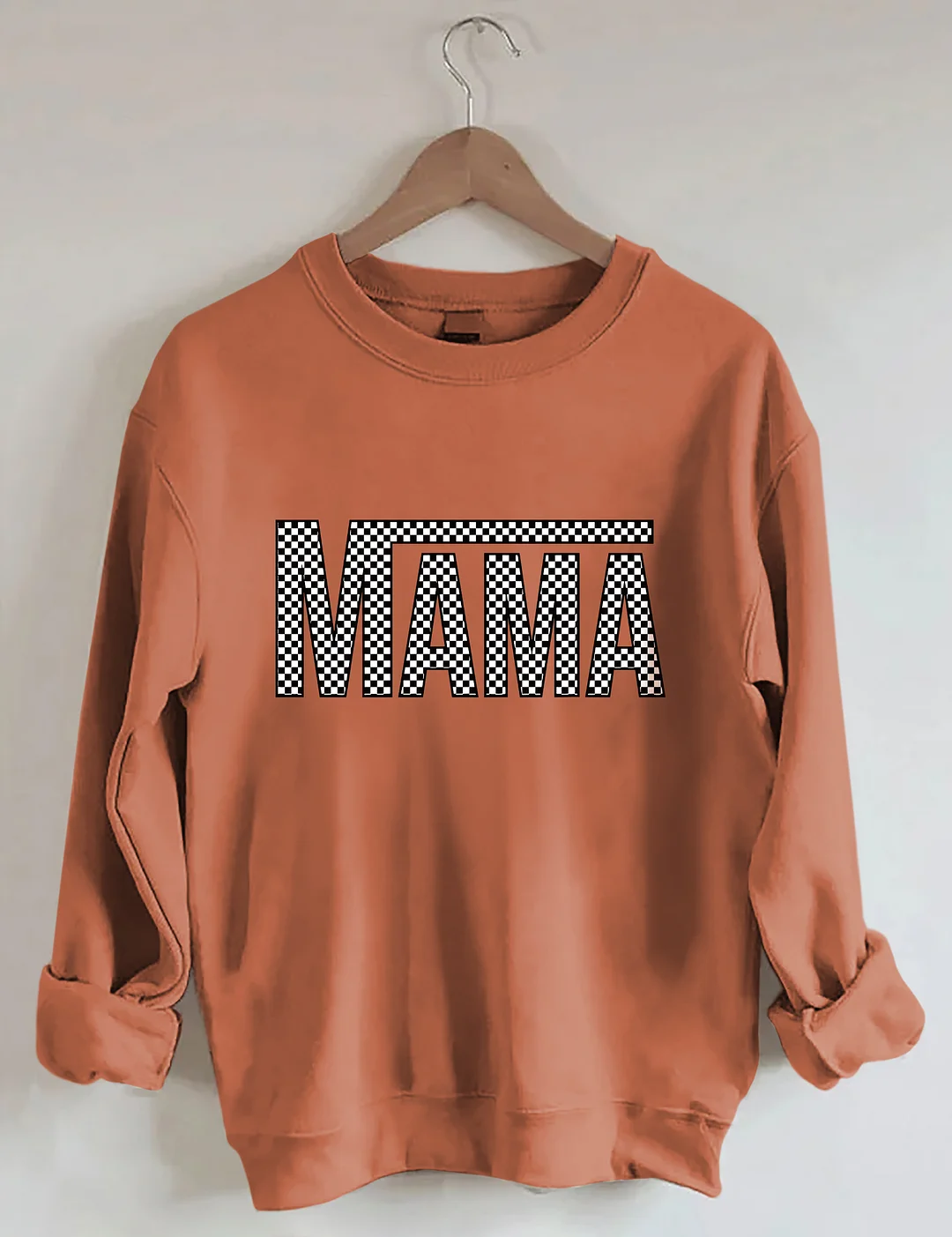 Checkered Retro Mama Sweatshirt 