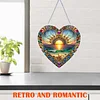 (US Only)Sunrise 2D Flat DIY Diamond Art Suncatcher Diamond Art Pendant for Home Decor