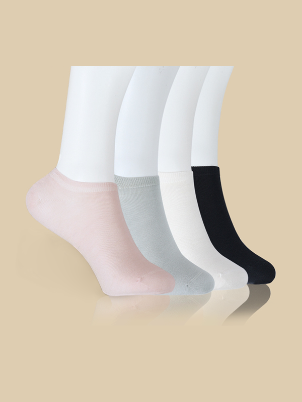 Silk Socks Women's Short Breathable Style 4-Pack