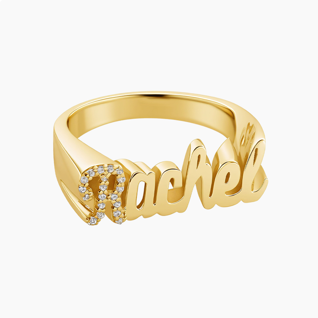 Gold Custom Name Ring