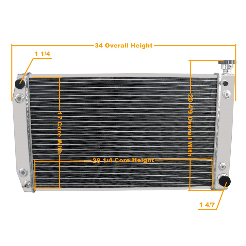 Aluminium Radiator For 1988-1995 Chevrolet C1500 K1500 Suburban 5.0 5.7 2Row