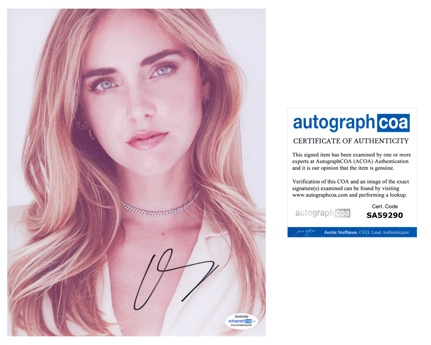 Chiara Ferragni Signed Autographed 8x10 Photo Poster painting Fashion Designer ACOA COA