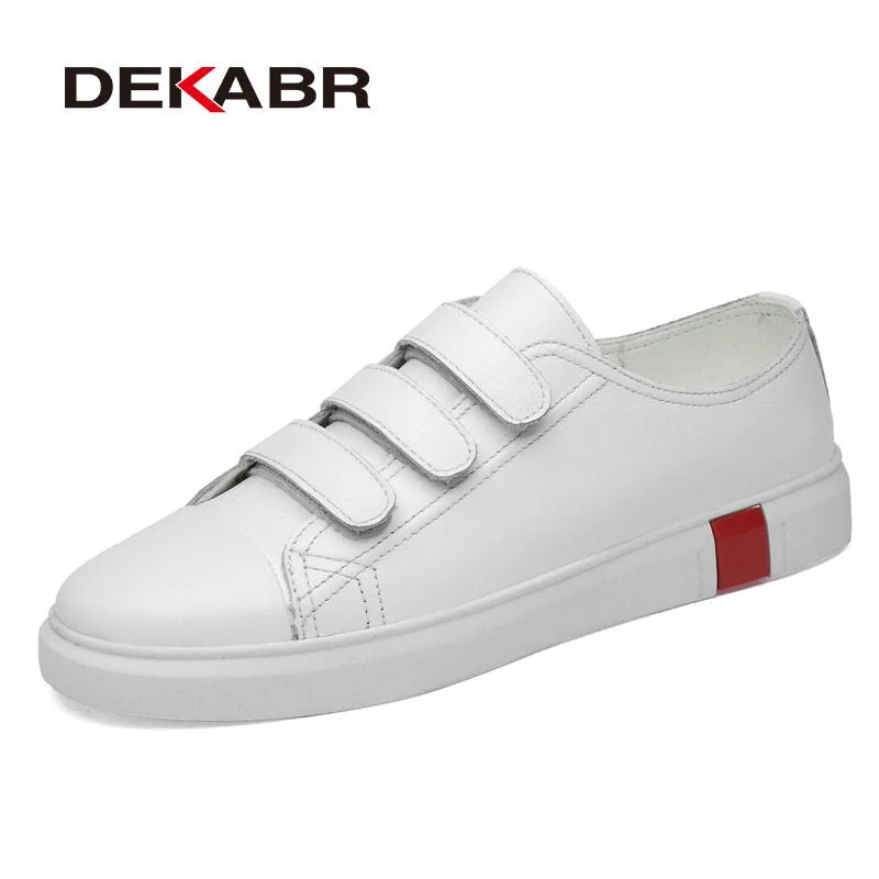 DEKARB Brand Casual Shoes Luxury Men Flats Fashion Breathable Sneakers Lace Up Genuine Leather Shoes Footwear Big Size 38-46