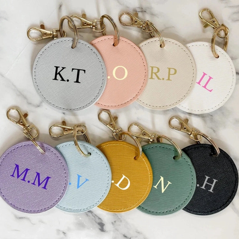 Elegant Minimalist Solid Color Pu Leather Unisex Keychain