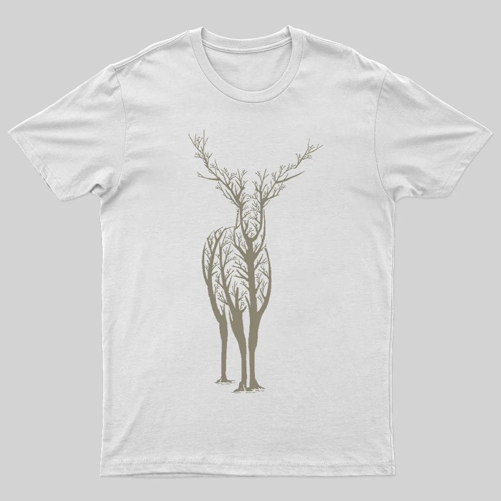 Deer Tree Art Printed Men's T-shirt