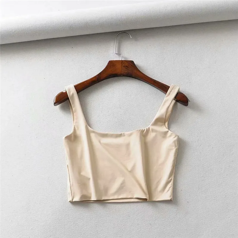 Churchf Churchf New Women's Fashion Double Square Collar Slim Sling Vest