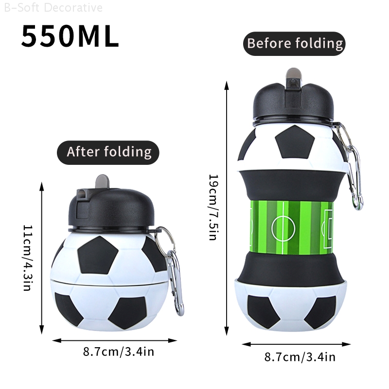 Portable Foldable Water Cup Creative Football Shape Water Cup Large Capacity Leakproof Sport Water Bottle Football Water Bottle