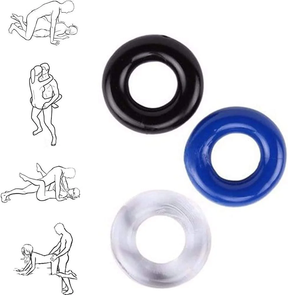 3 Colors Silicone Cock Rings Reusable Sex Toys For Men