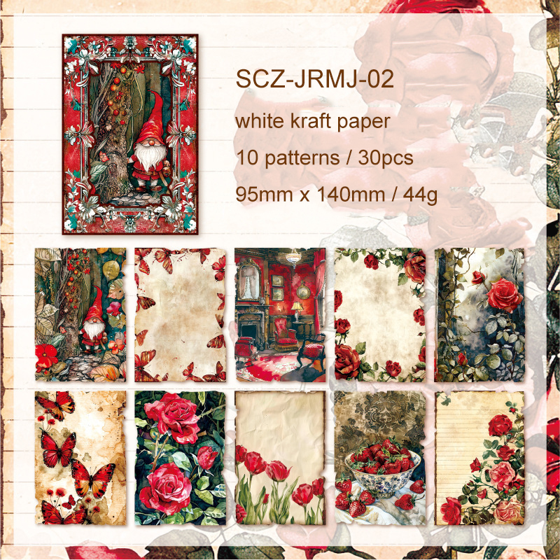 Material Paper - Old Dream Series Vintage Flower Border 