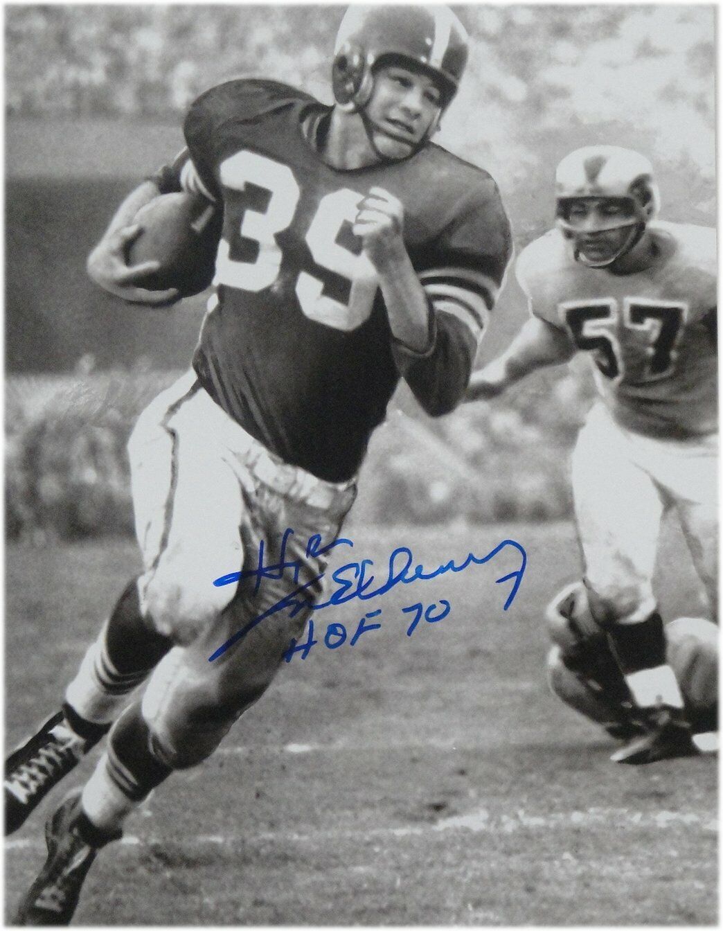 Hugh McElhenny Hand Signed Autographed 11x14 Photo Poster painting HOF 70 49ers Running Blue Ink