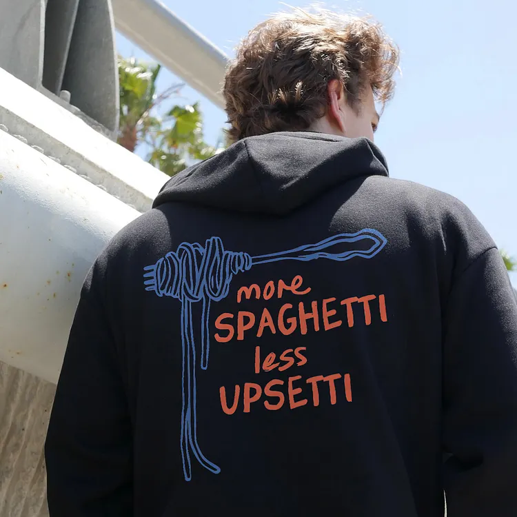 More Spaghetti Less Upsetti Printed Men's Hoodie