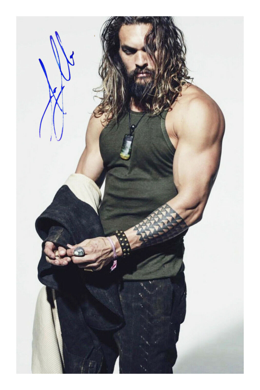 Jason Momoa Signed A4 Autograph Photo Poster painting Print