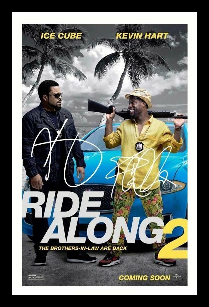 Kevin Hart & Ice Cube - Ride Along 2 Autograph Signed & Framed Photo Poster painting