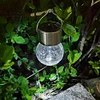 LED Solar Lamp Cracked Glass Ball Hanging Lights Waterproof Garden Decor