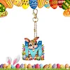 (US Only)PET Double Sided Special Shaped Easter Alphabet DIY Diamond Painting Keychain