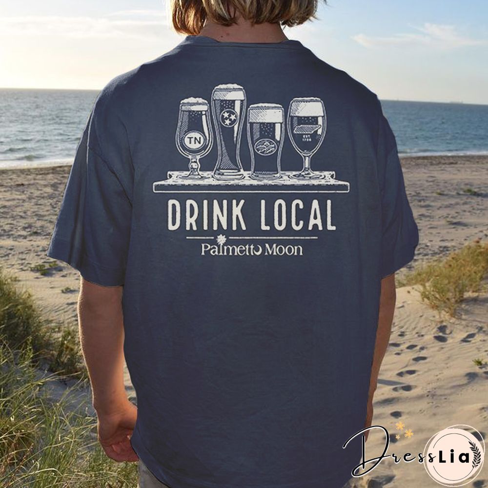 Fashion Casual Wine Print T-Shirt