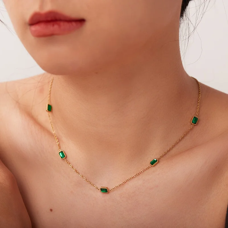 Green Zircon Necklace