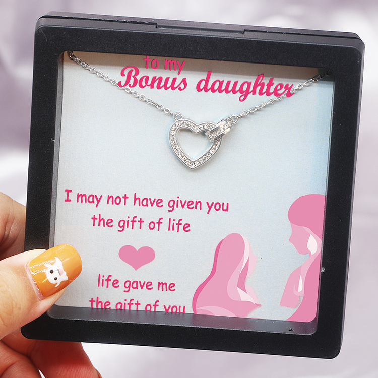 Life Gave Me The Gift Of You Heart With Circle Necklace