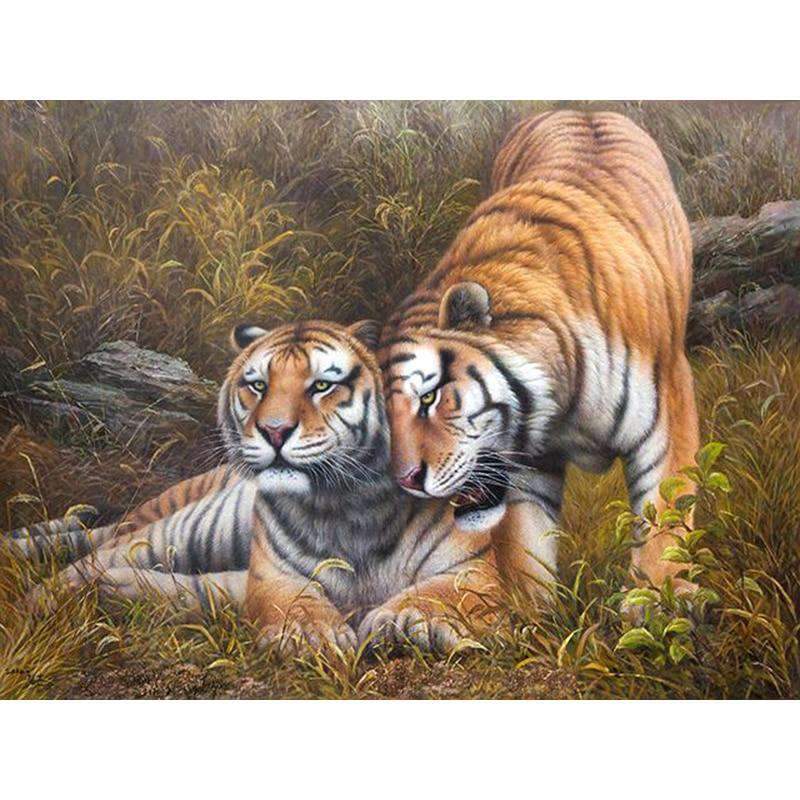 

Tigers Cuddling – Paint By Numbers - 40*50CM, 501 Original