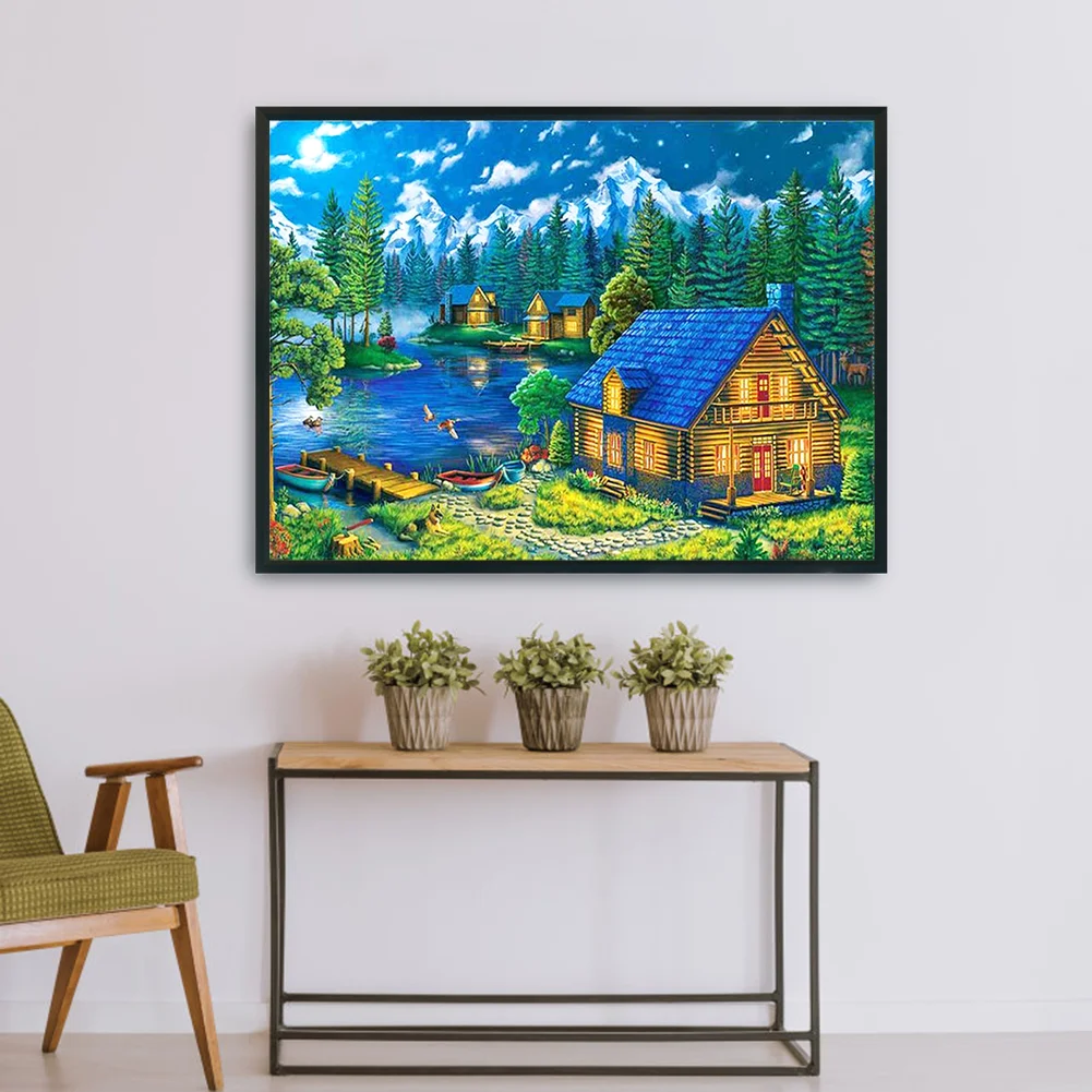 11CT Stamped Cross Stitch - Rhine Town(Canvas|36*46CM)