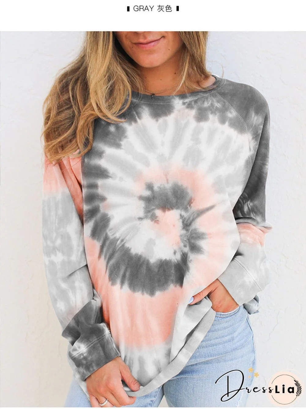 Tie Dye Long Sleeve Tops Women